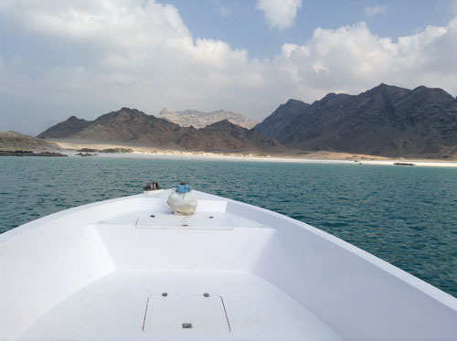 Panorama delle Isole del sud Oman dalla barca